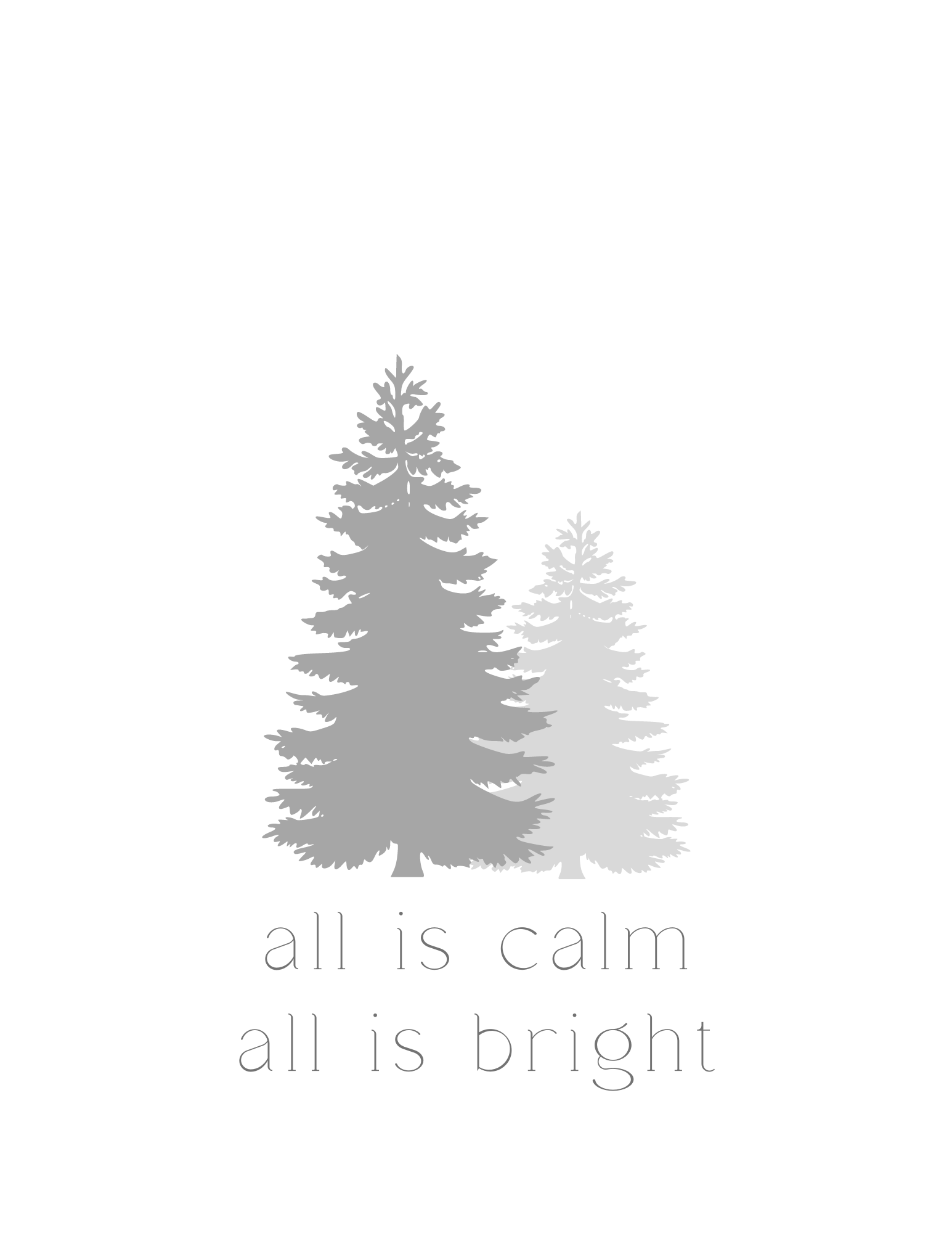 All is calm, All is bright FREE PDF Printable