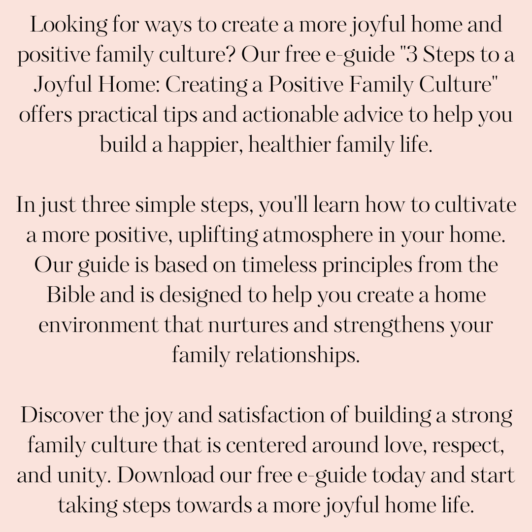 3 steps to a joyful home